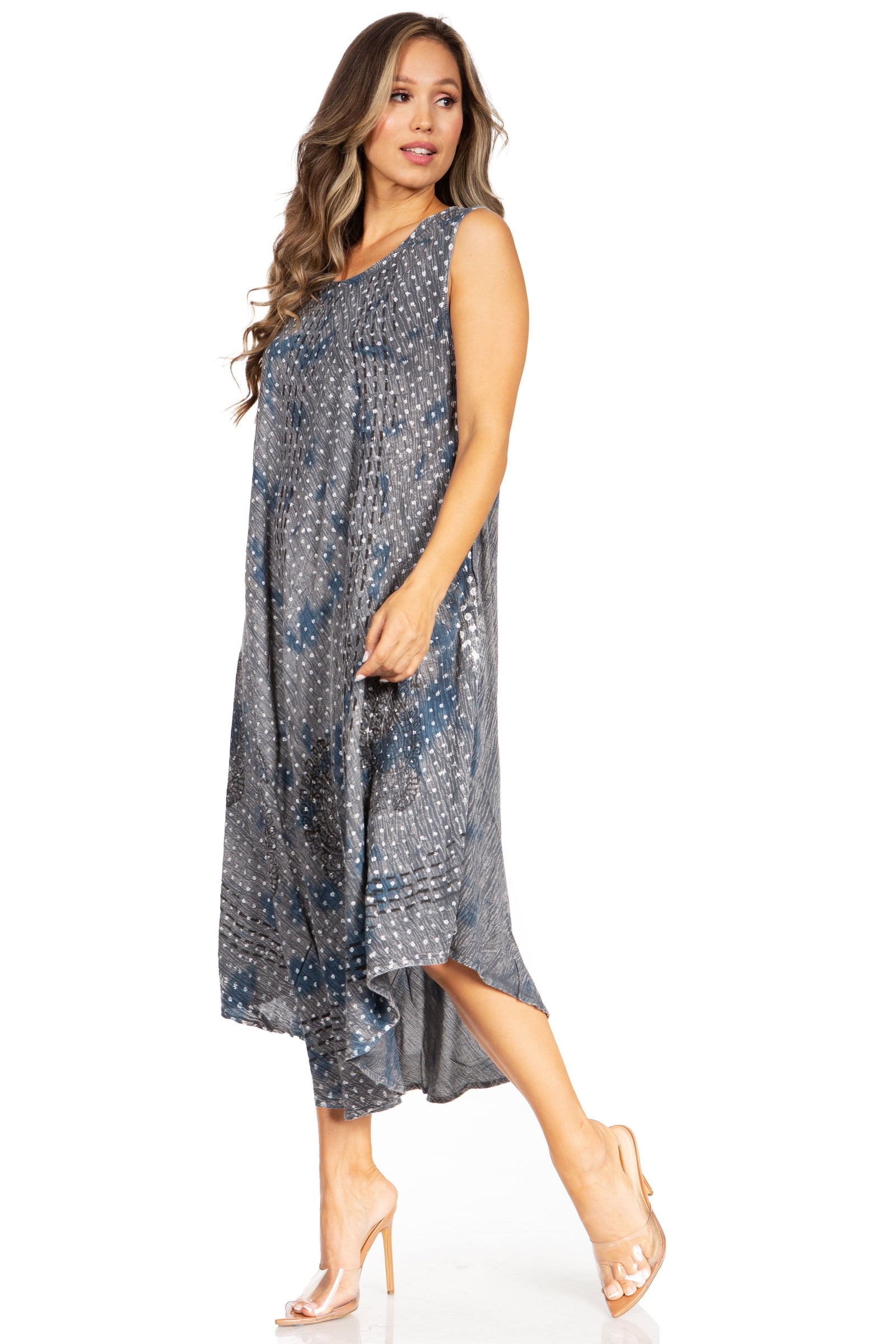 Sakkas Starlight Fourth Women's Tie Dye Caftan Tank Dress/Cover Up  Beach Kaftan