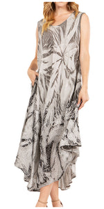 Sakkas Starlight Fourth Women's Tie Dye Caftan Tank Dress/Cover Up  Beach Kaftan