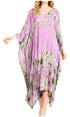 Sakkas Clementine Women's Tie Dye Caftan Dress/Cover Up Beach Kaftan Boho Summer