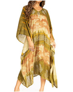Sakkas Clementine Second Women's Tie Dye Caftan Dress/Cover Up Beach Kaftan Boho