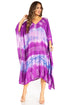 Sakkas Clementine Second Women's Tie Dye Caftan Dress/Cover Up Beach Kaftan Boho