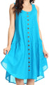 Sakkas Lina Mid Length Casual Summer Tent Swing Sleeveless Dress With Pockets