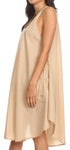 Sakkas Lina Mid Length Casual Summer Tent Swing Sleeveless Dress With Pockets