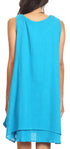 Sakkas Genna Two Layer Sleeveless Ruched Shoulder Straps Round Neck Tent Dress