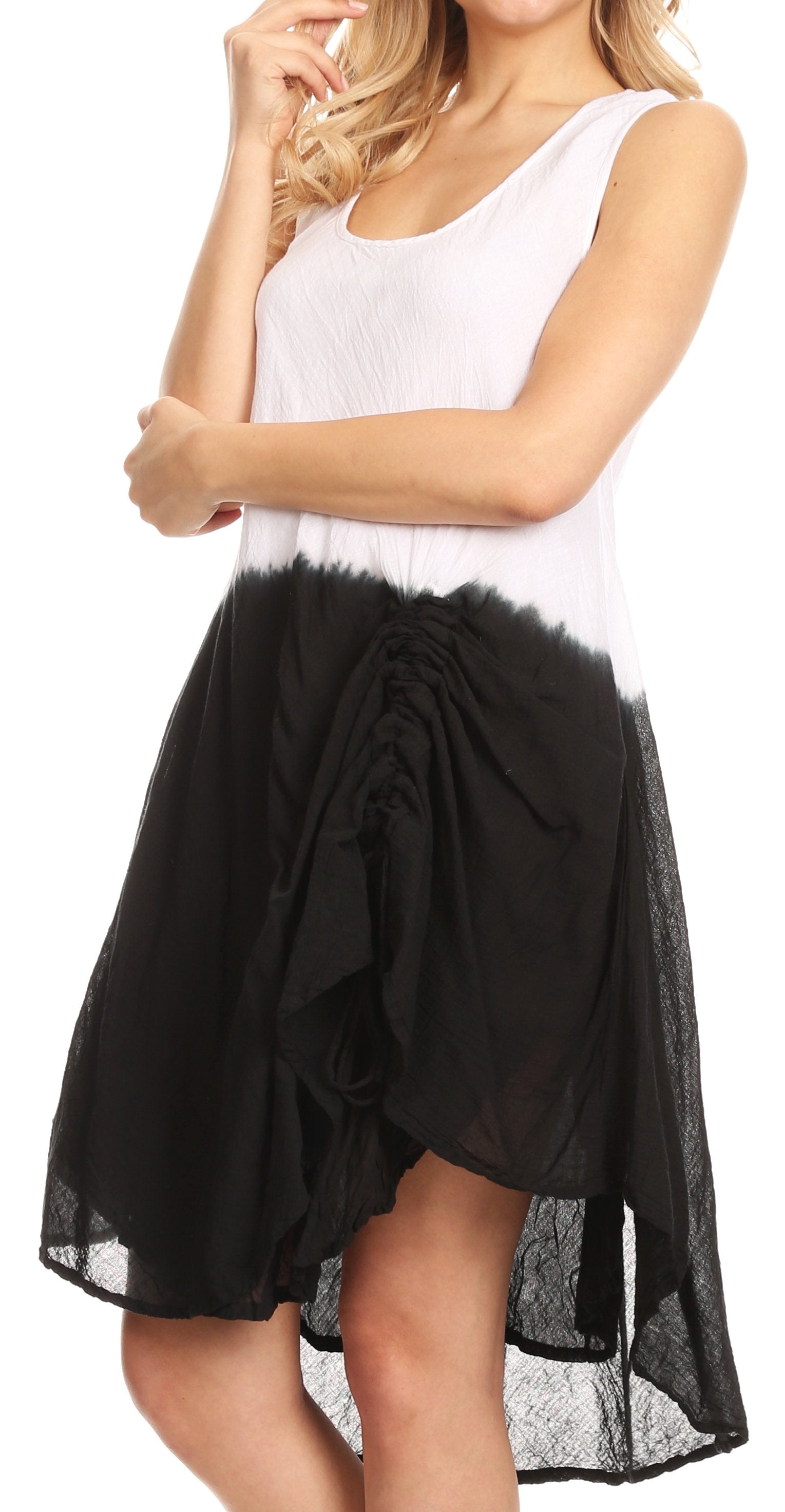 Vestido fluido sin mangas con efecto tie-dye y cordón en el dobladillo de Sakkas Milana