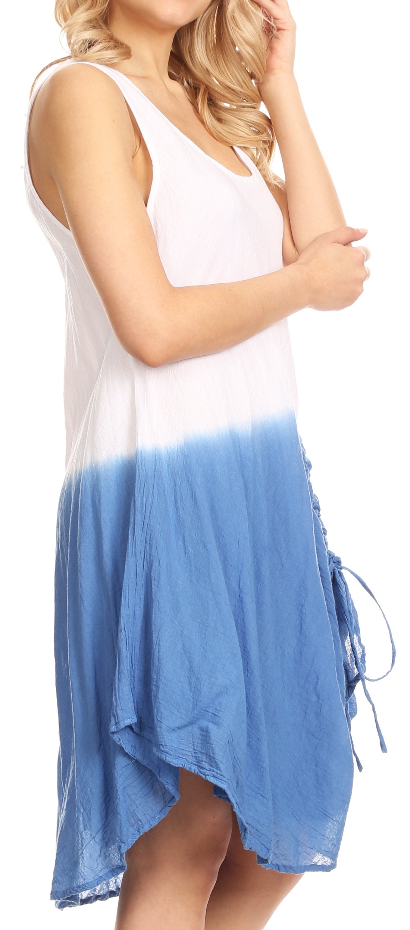 Vestido fluido sin mangas con efecto tie-dye y cordón en el dobladillo de Sakkas Milana