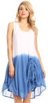 Vestido fluido sin mangas con efecto tie-dye y cordón en el dobladillo de Sakkas Milana