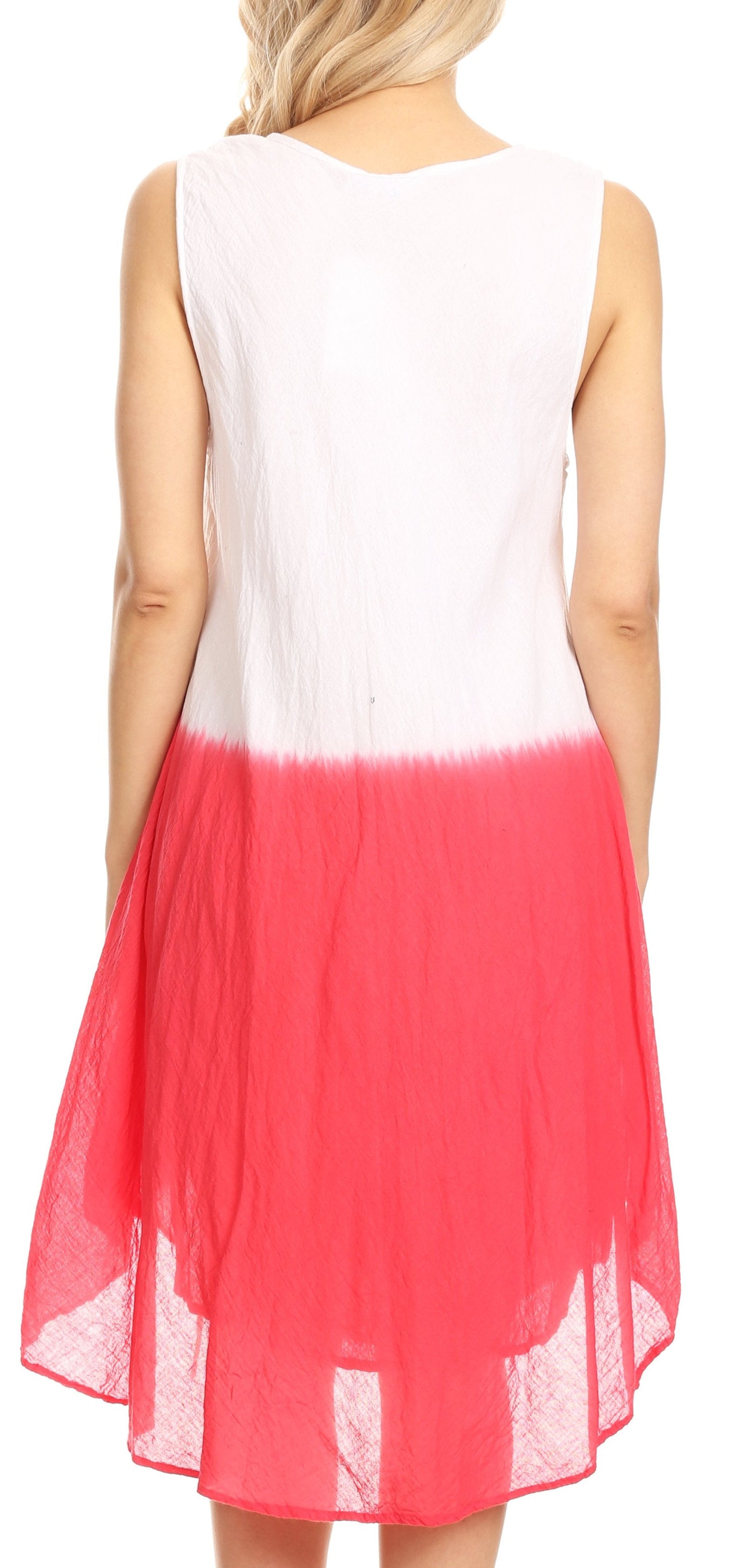 Vestido fluido sin mangas con efecto tie-dye y cordón en el dobladillo de Sakkas Milana