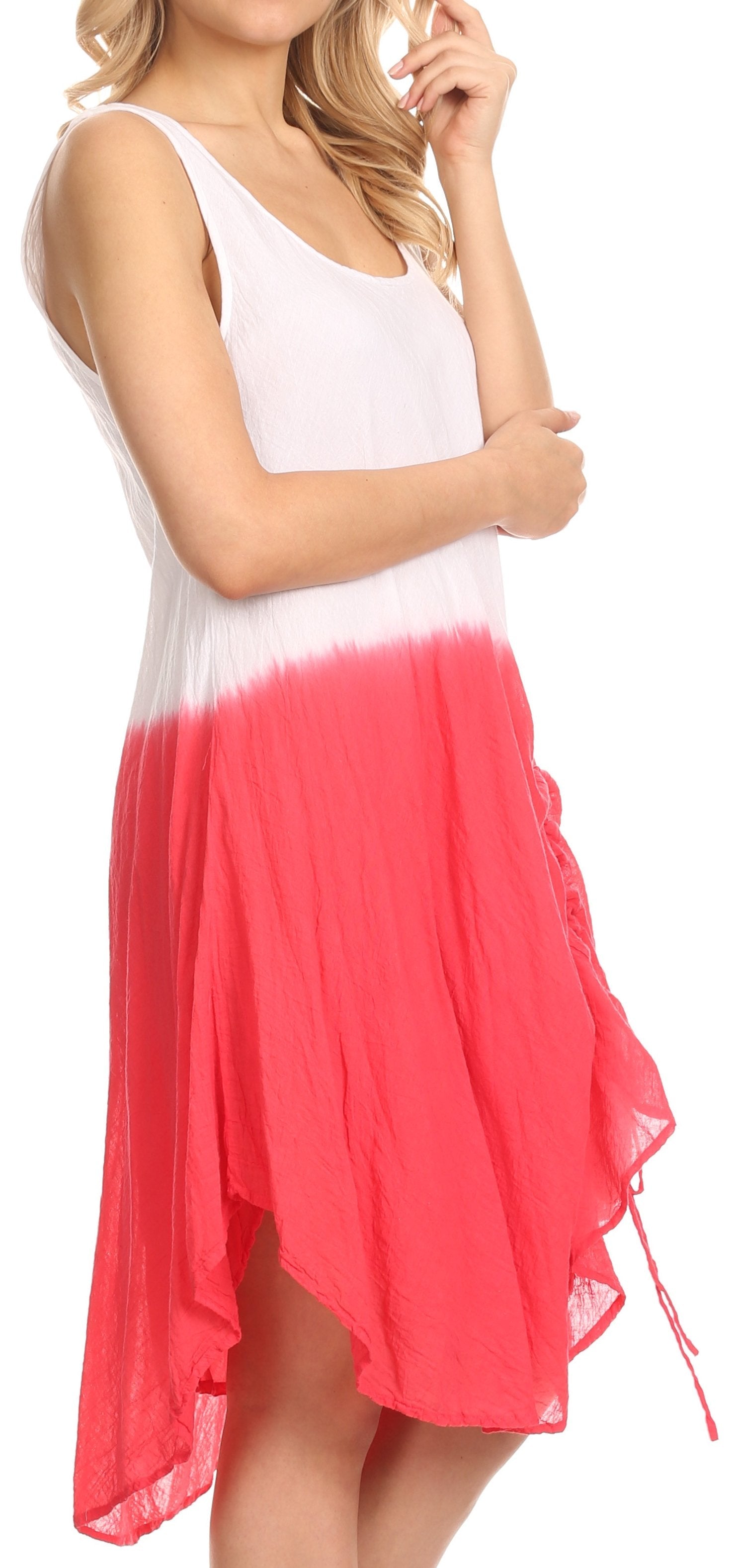 Vestido fluido sin mangas con efecto tie-dye y cordón en el dobladillo de Sakkas Milana