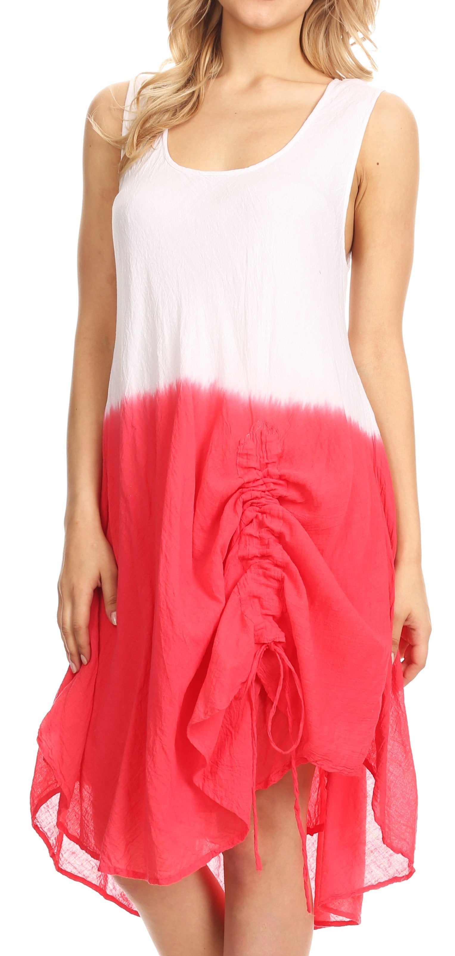 Vestido fluido sin mangas con efecto tie-dye y cordón en el dobladillo de Sakkas Milana