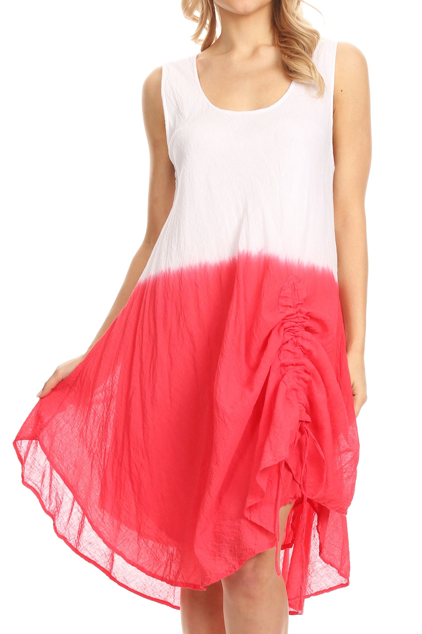 Vestido fluido sin mangas con efecto tie-dye y cordón en el dobladillo de Sakkas Milana