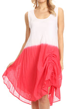 Vestido fluido sin mangas con efecto tie-dye y cordón en el dobladillo de Sakkas Milana