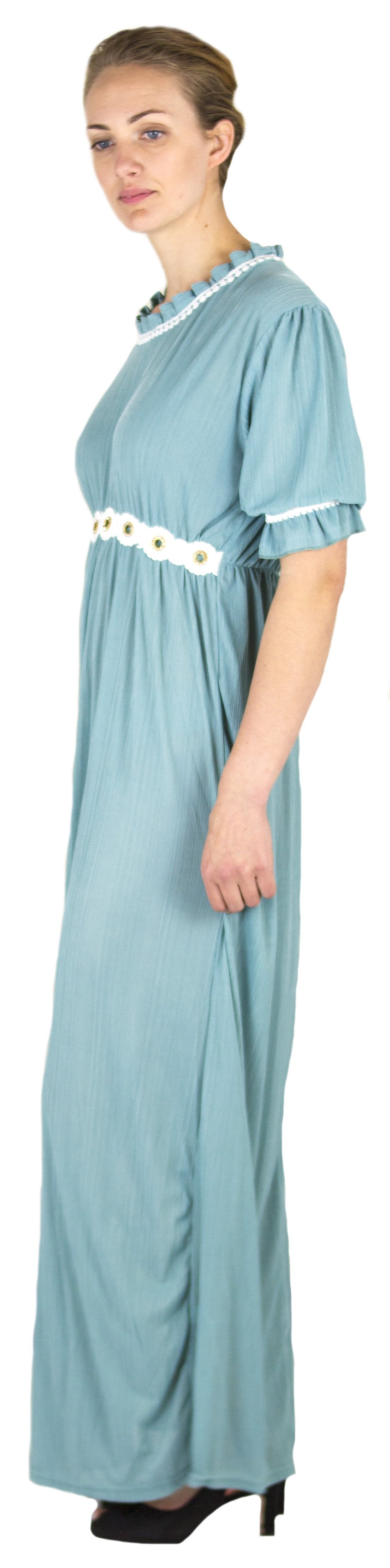 Vestido informal largo de encaje con mangas cortas y elástico para mujer de Sakkas Isabis