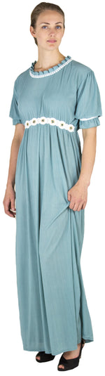 Vestido informal largo de encaje con mangas cortas y elástico para mujer de Sakkas Isabis