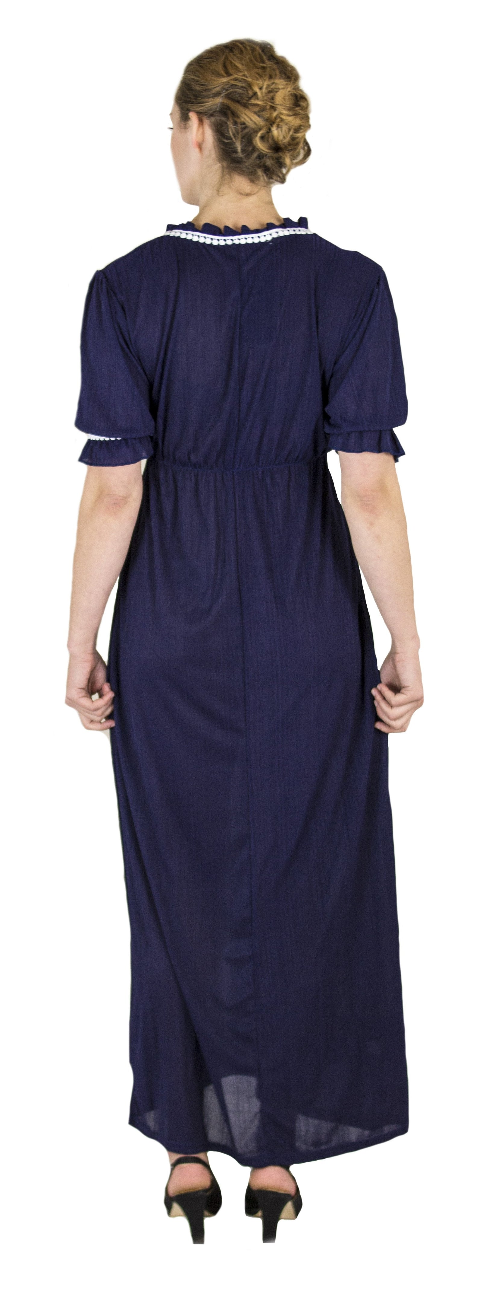 Vestido informal largo de encaje con mangas cortas y elástico para mujer de Sakkas Isabis