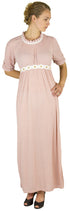 Vestido informal largo de encaje con mangas cortas y elástico para mujer de Sakkas Isabis