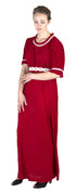 Vestido informal largo de encaje con mangas cortas y elástico para mujer de Sakkas Isabis