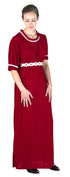 Vestido informal largo de encaje con mangas cortas y elástico para mujer de Sakkas Isabis