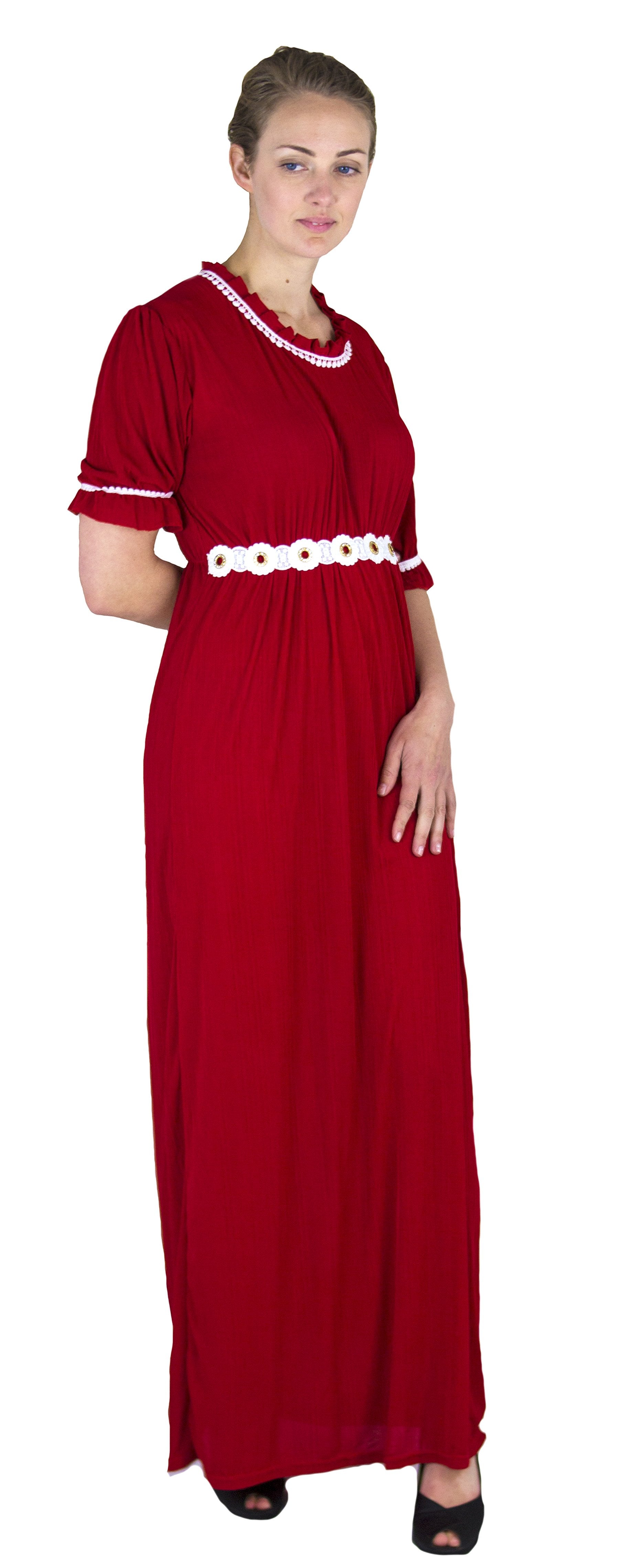 Vestido informal largo de encaje con mangas cortas y elástico para mujer de Sakkas Isabis