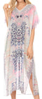 MKY Astryd Women's Flowy Maxi Long Caftan Dress Cover Up with Rhinestone