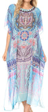MKY Astryd Women's Flowy Maxi Long Caftan Dress Cover Up with Rhinestone