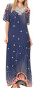 Sakkas Sabra Womens Long Casual Cover-up Tunic Kaftan V neck Dress