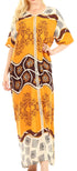 Sakkas Sabra Womens Long Casual Cover-up Tunic Kaftan V neck Dress