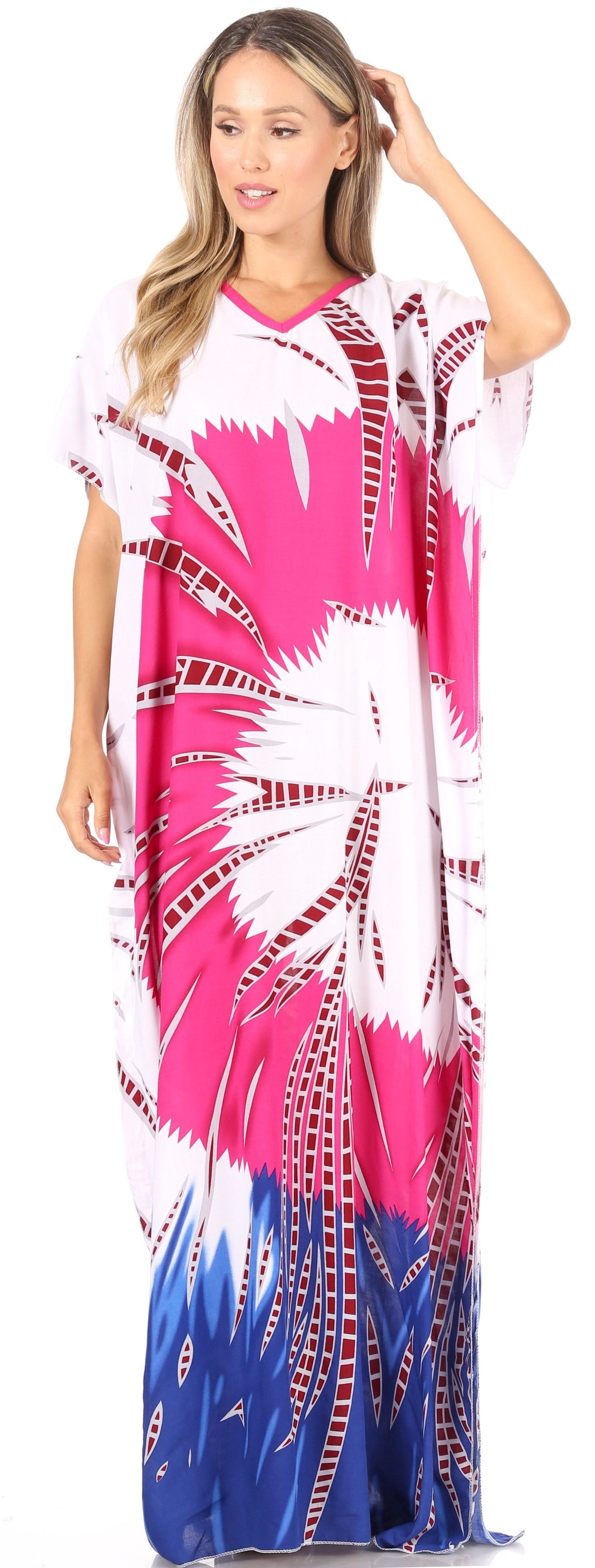 Vestido caftán Sakkas Aggy para mujer, estampado africano, estilo dashiki, maxi, bohemio, hippie y colorido