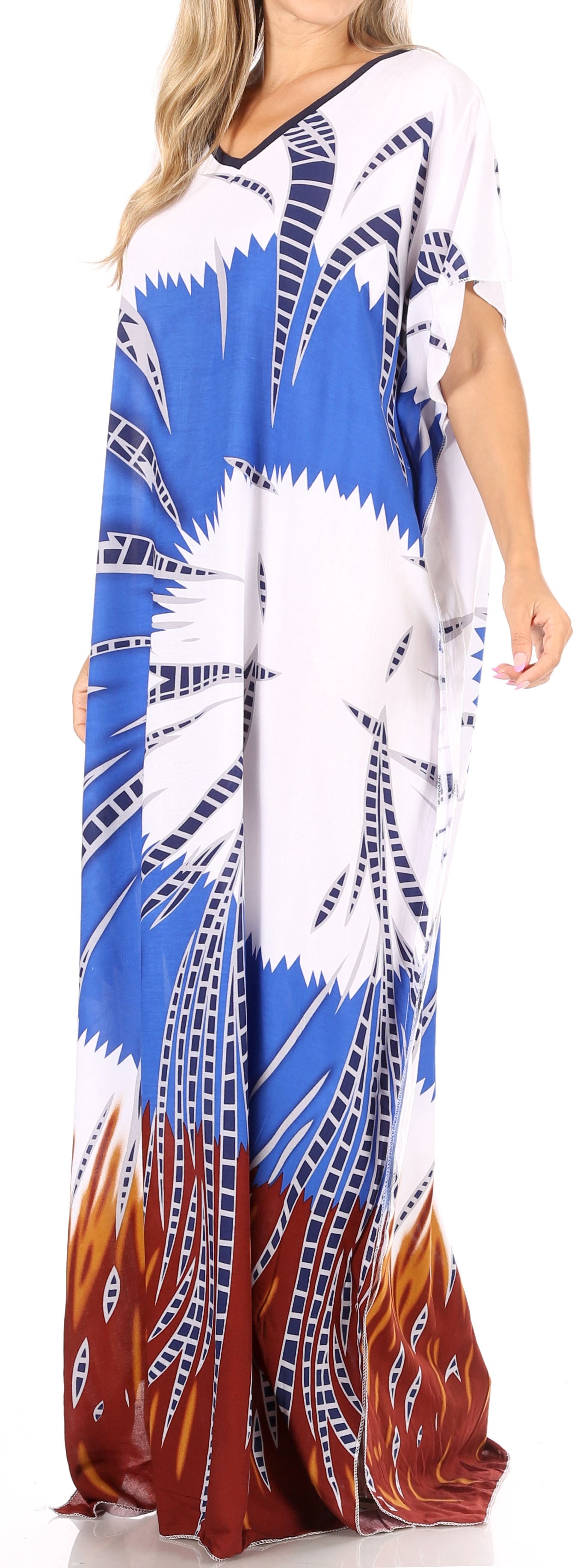 Vestido caftán Sakkas Aggy para mujer, estampado africano, estilo dashiki, maxi, bohemio, hippie y colorido
