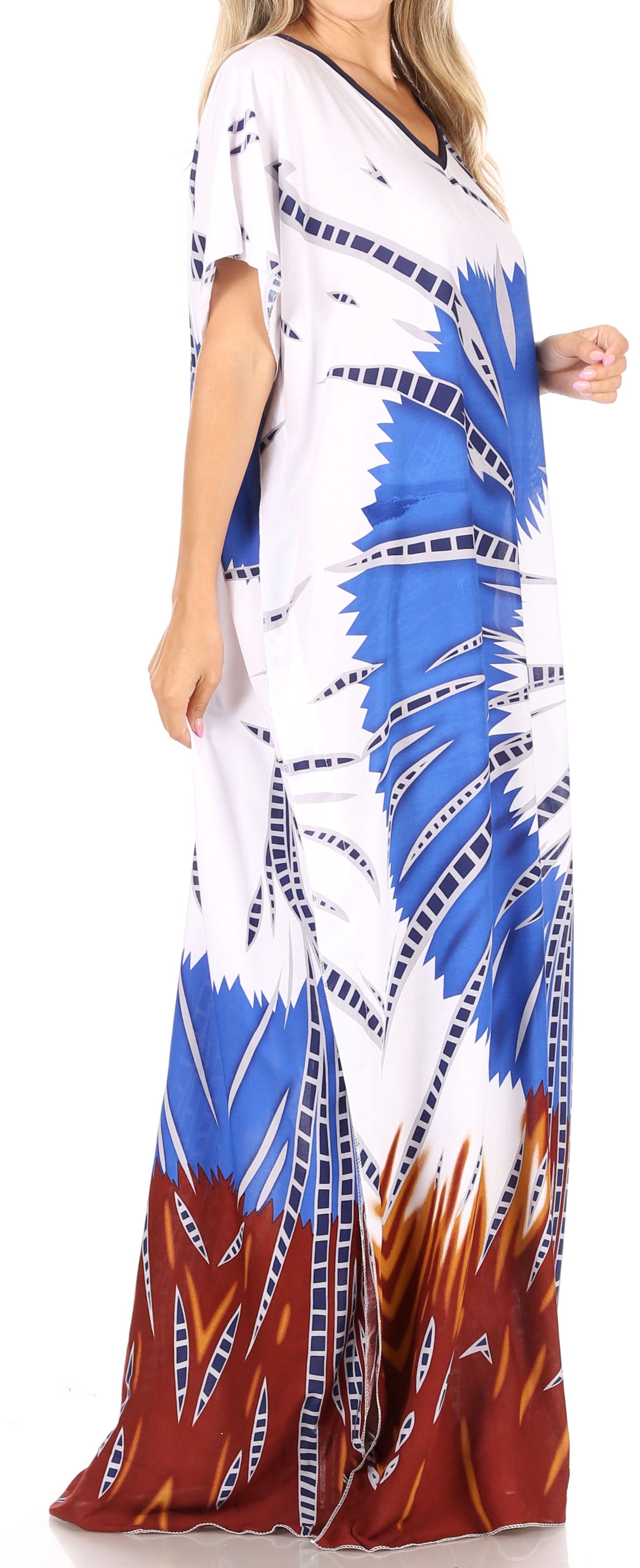 Vestido caftán Sakkas Aggy para mujer, estampado africano, estilo dashiki, maxi, bohemio, hippie y colorido