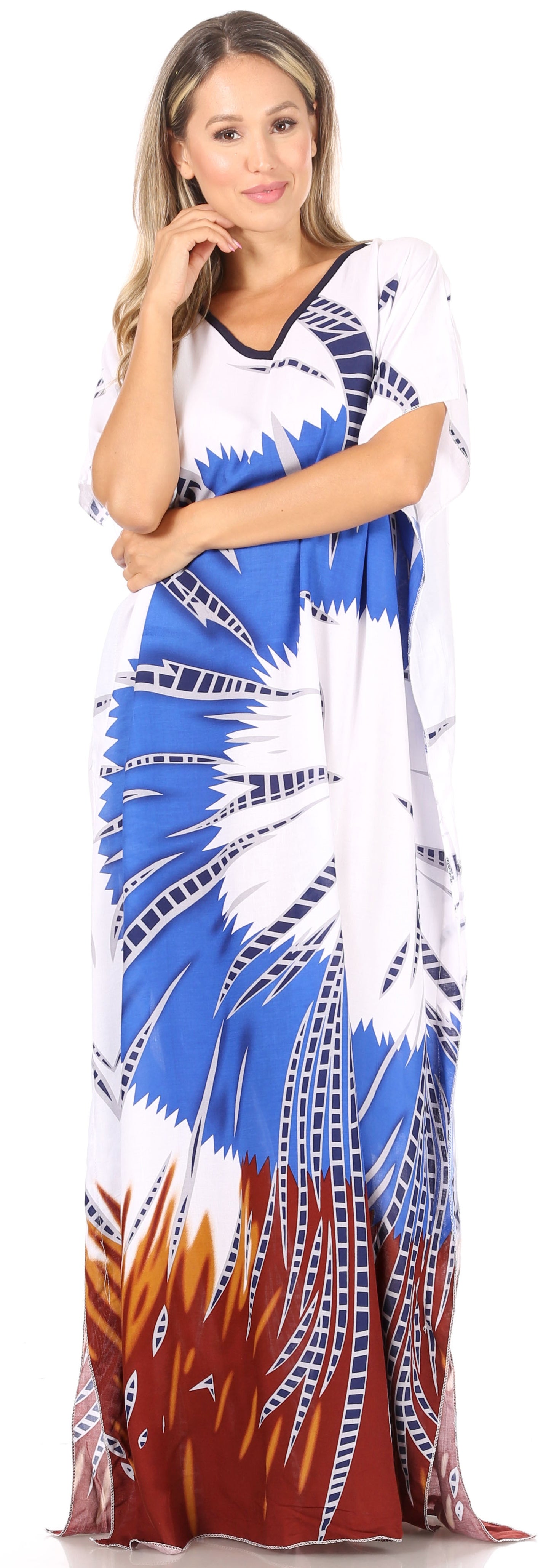 Vestido caftán Sakkas Aggy para mujer, estampado africano, estilo dashiki, maxi, bohemio, hippie y colorido