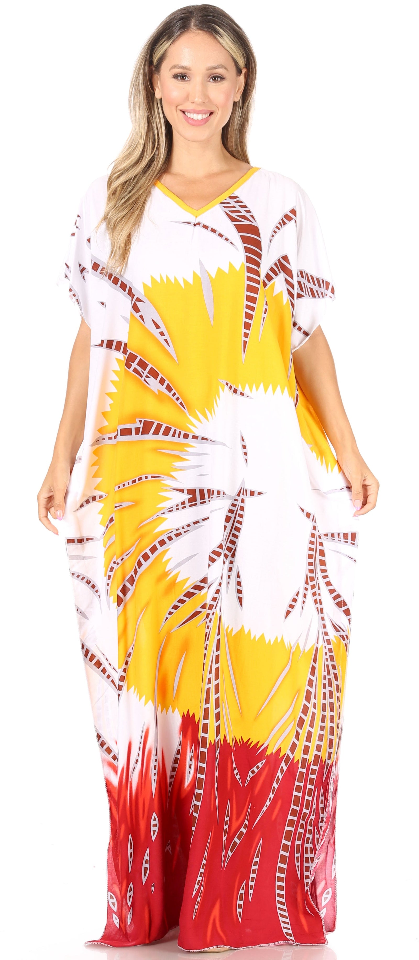 Vestido caftán Sakkas Aggy para mujer, estampado africano, estilo dashiki, maxi, bohemio, hippie y colorido