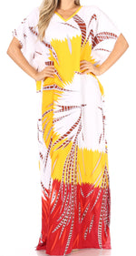 Vestido caftán Sakkas Aggy para mujer, estampado africano, estilo dashiki, maxi, bohemio, hippie y colorido