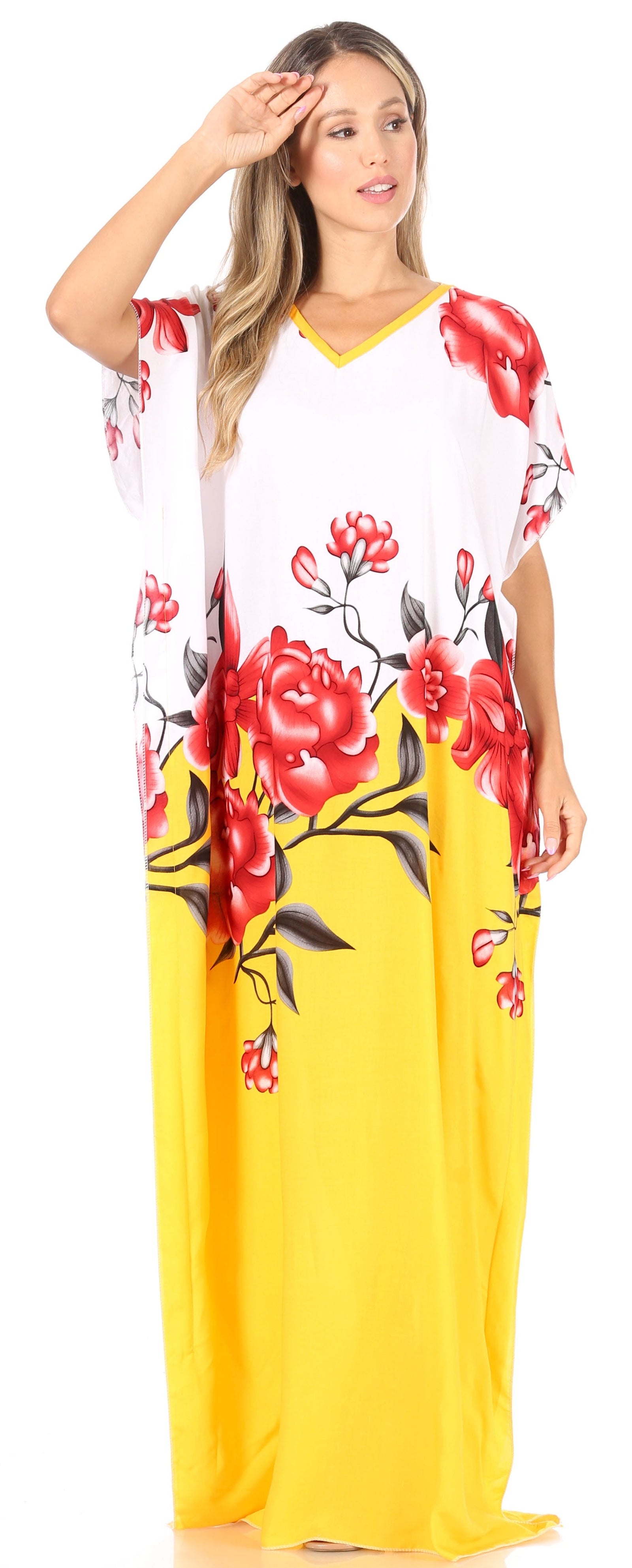 Vestido caftán Sakkas Aggy para mujer, estampado africano, estilo dashiki, maxi, bohemio, hippie y colorido