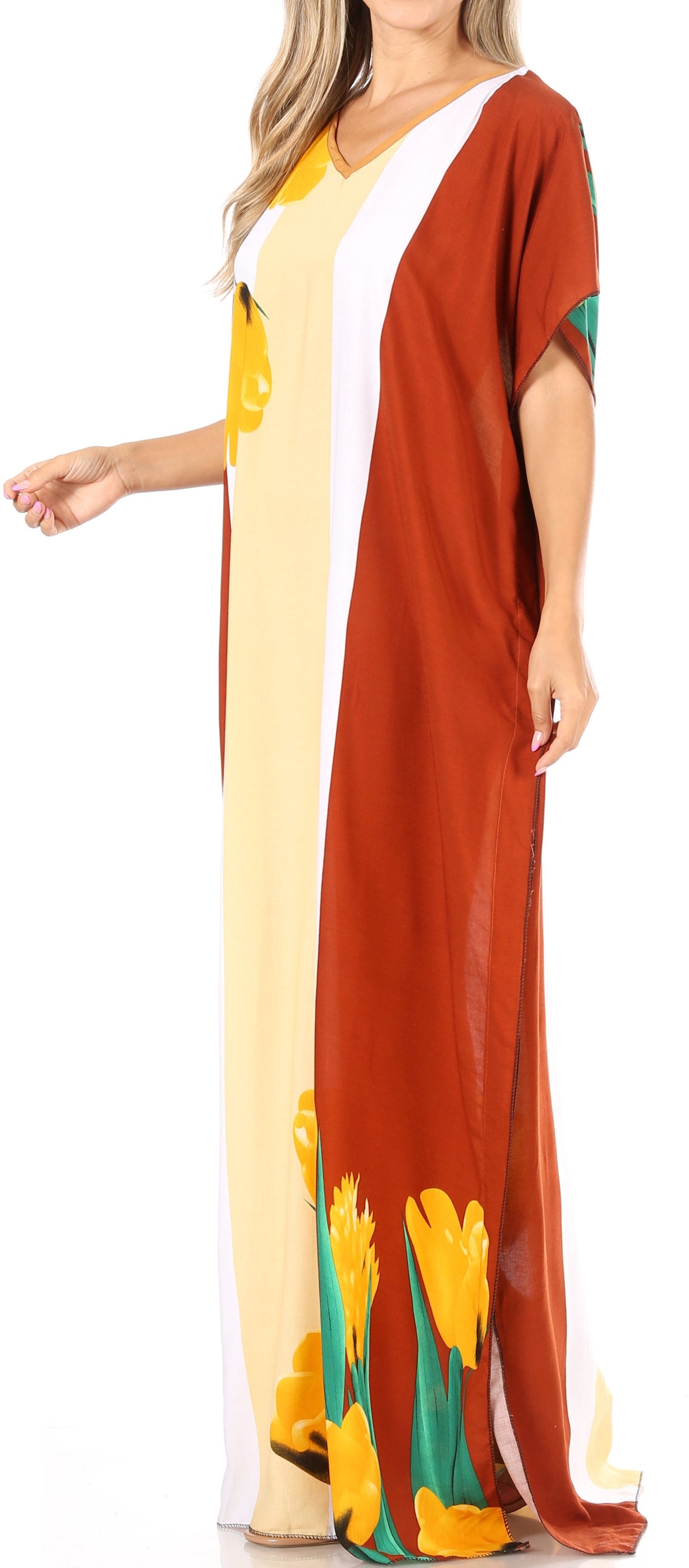 Vestido caftán Sakkas Aggy para mujer, estampado africano, estilo dashiki, maxi, bohemio, hippie y colorido