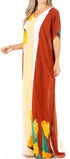 Vestido caftán Sakkas Aggy para mujer, estampado africano, estilo dashiki, maxi, bohemio, hippie y colorido