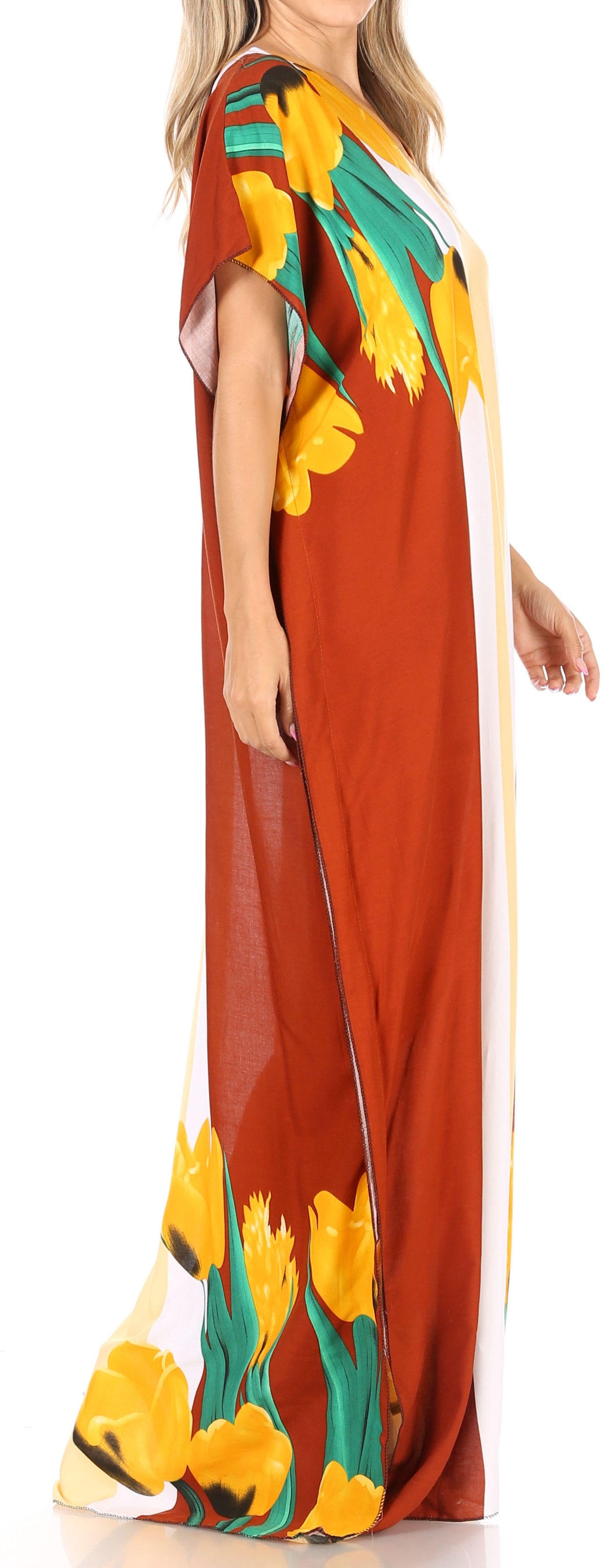 Vestido caftán Sakkas Aggy para mujer, estampado africano, estilo dashiki, maxi, bohemio, hippie y colorido