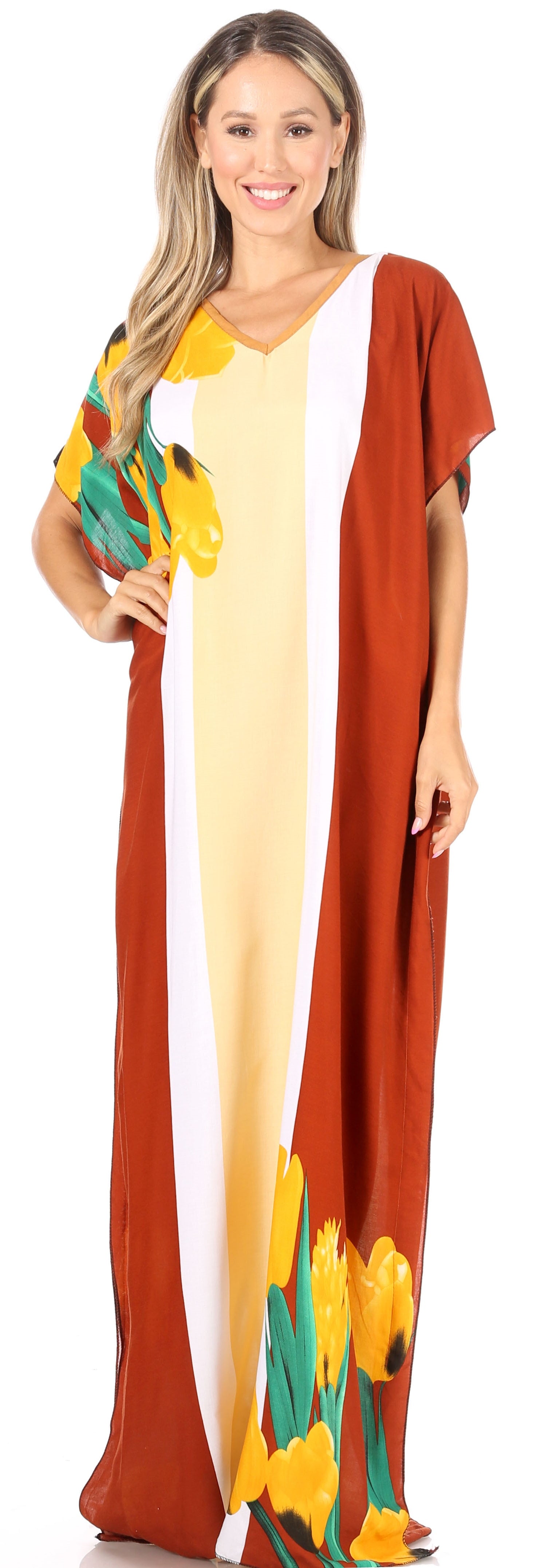 Vestido caftán Sakkas Aggy para mujer, estampado africano, estilo dashiki, maxi, bohemio, hippie y colorido