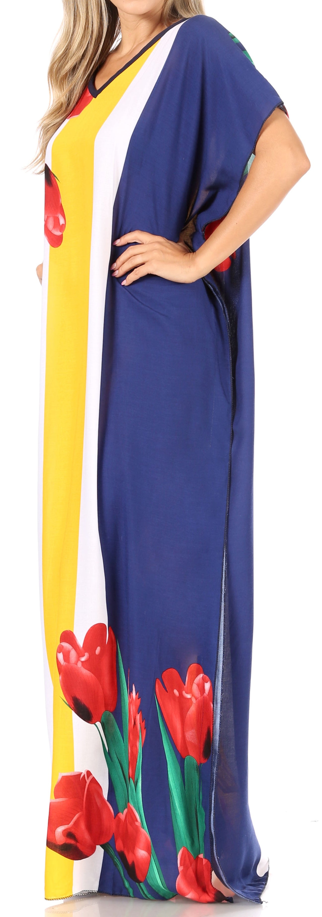 Vestido caftán Sakkas Aggy para mujer, estampado africano, estilo dashiki, maxi, bohemio, hippie y colorido