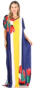 Vestido caftán Sakkas Aggy para mujer, estampado africano, estilo dashiki, maxi, bohemio, hippie y colorido