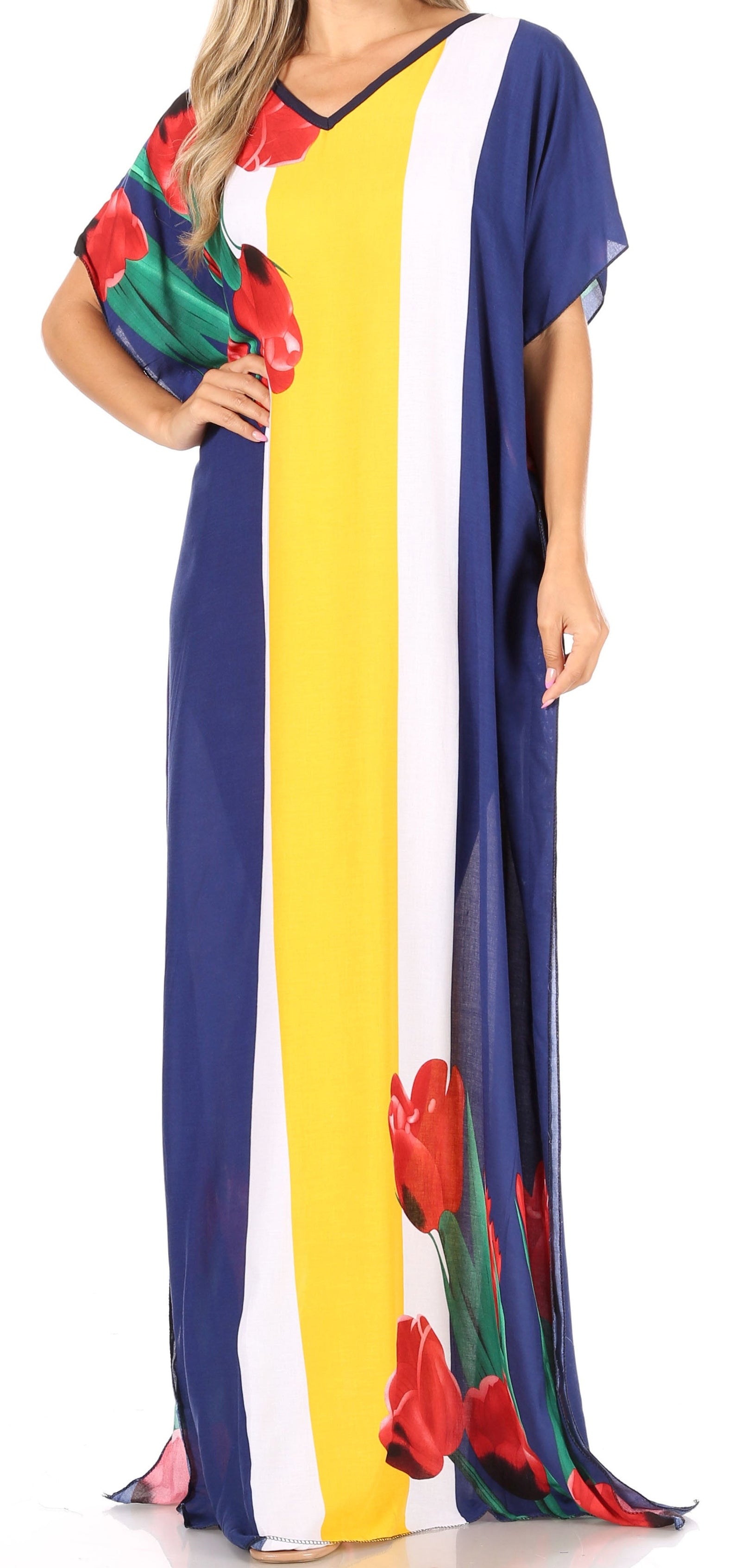Vestido caftán Sakkas Aggy para mujer, estampado africano, estilo dashiki, maxi, bohemio, hippie y colorido