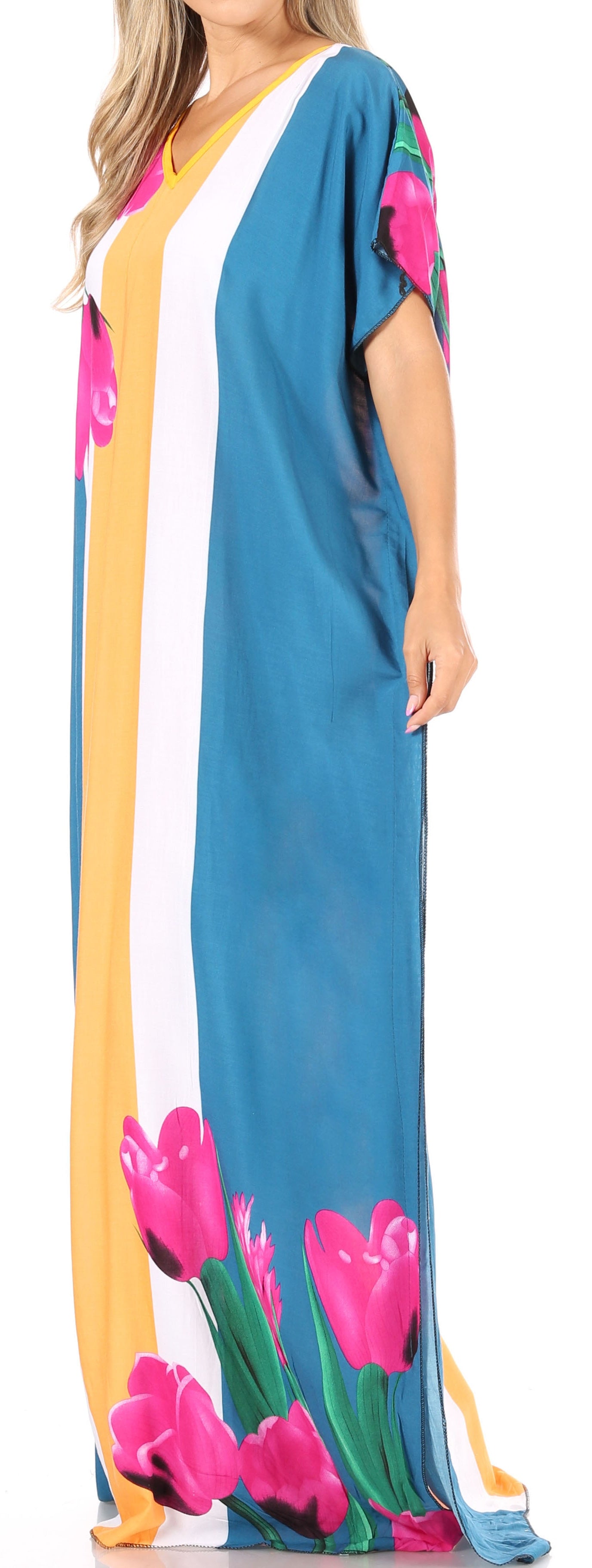 Vestido caftán Sakkas Aggy para mujer, estampado africano, estilo dashiki, maxi, bohemio, hippie y colorido