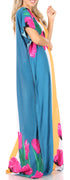 Vestido caftán Sakkas Aggy para mujer, estampado africano, estilo dashiki, maxi, bohemio, hippie y colorido