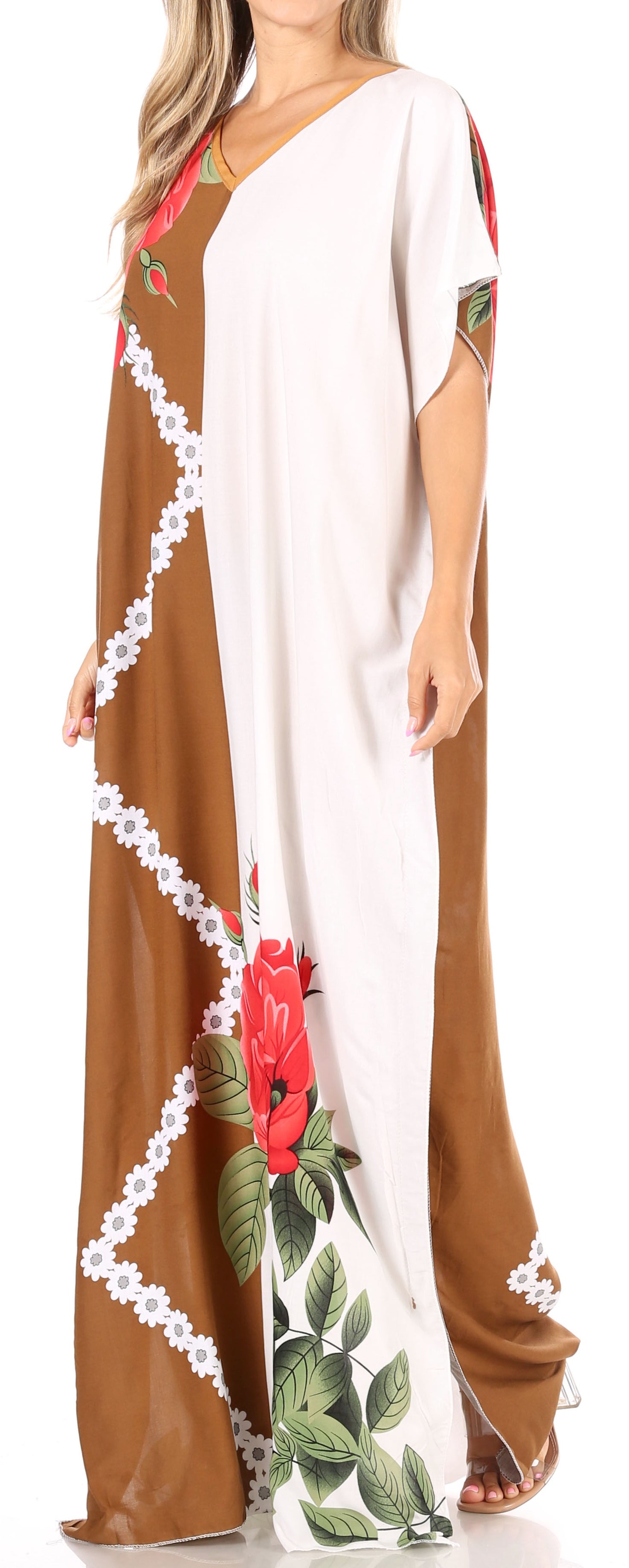 Vestido caftán Sakkas Aggy para mujer, estampado africano, estilo dashiki, maxi, bohemio, hippie y colorido