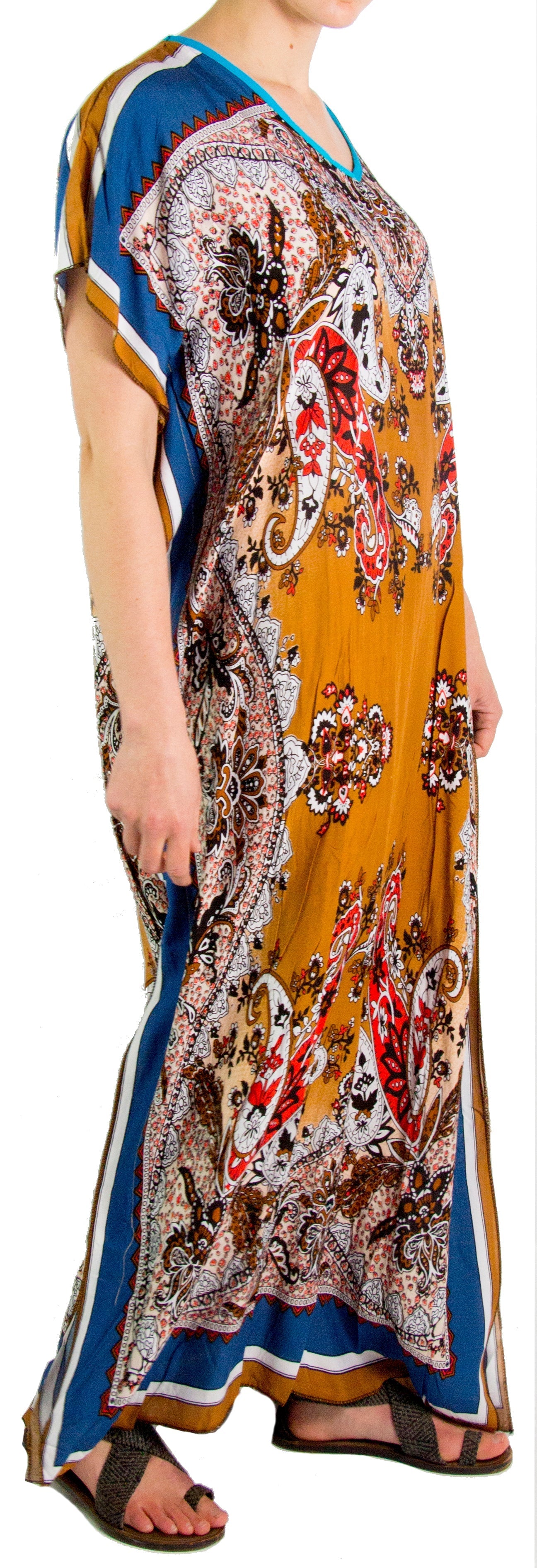 Vestido caftán Sakkas Aggy para mujer, estampado africano, estilo dashiki, maxi, bohemio, hippie y colorido
