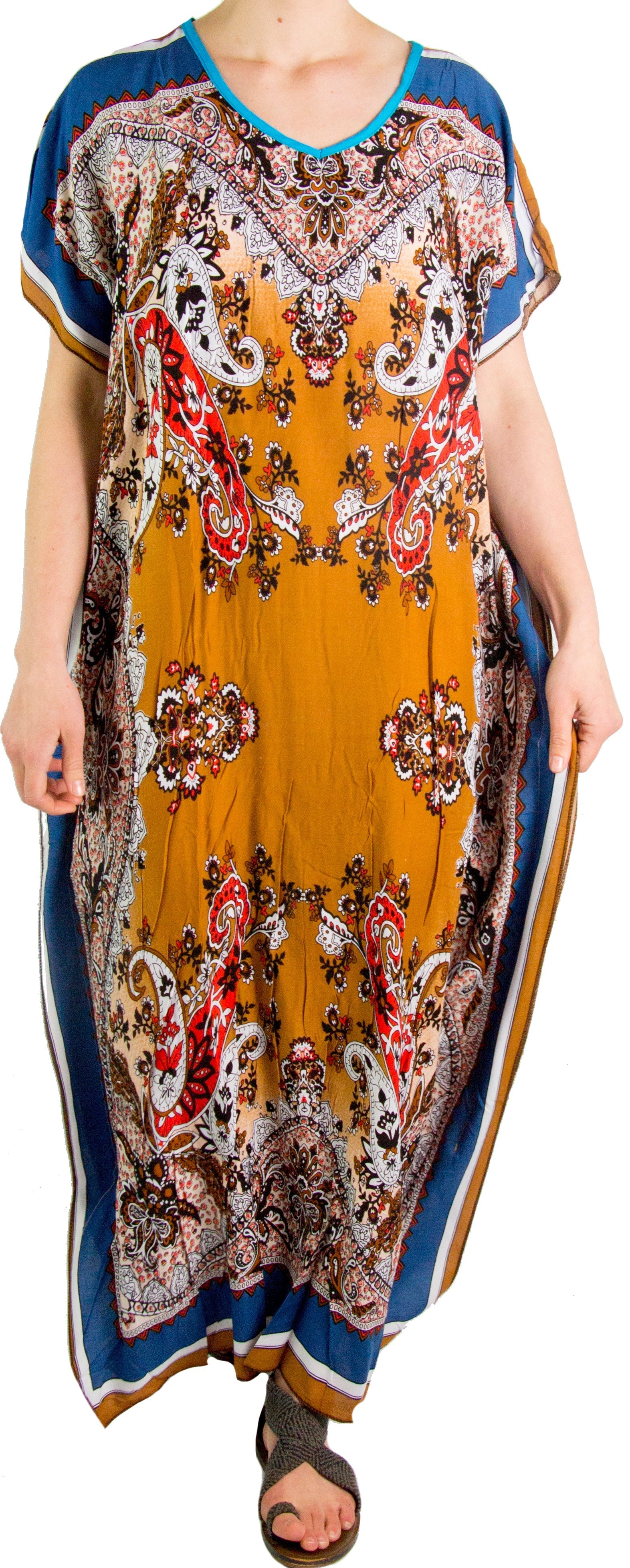 Vestido caftán Sakkas Aggy para mujer, estampado africano, estilo dashiki, maxi, bohemio, hippie y colorido