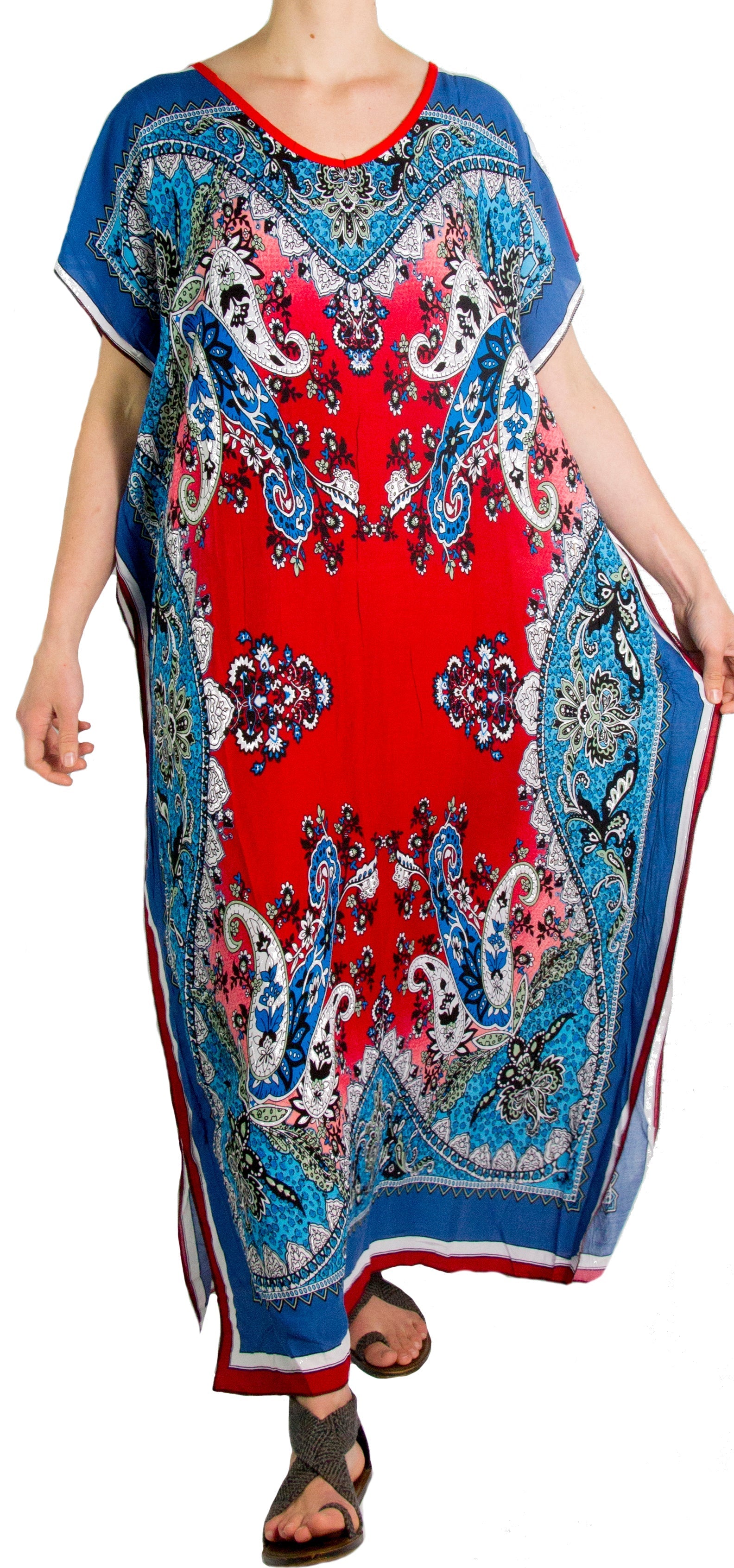 Vestido caftán Sakkas Aggy para mujer, estampado africano, estilo dashiki, maxi, bohemio, hippie y colorido