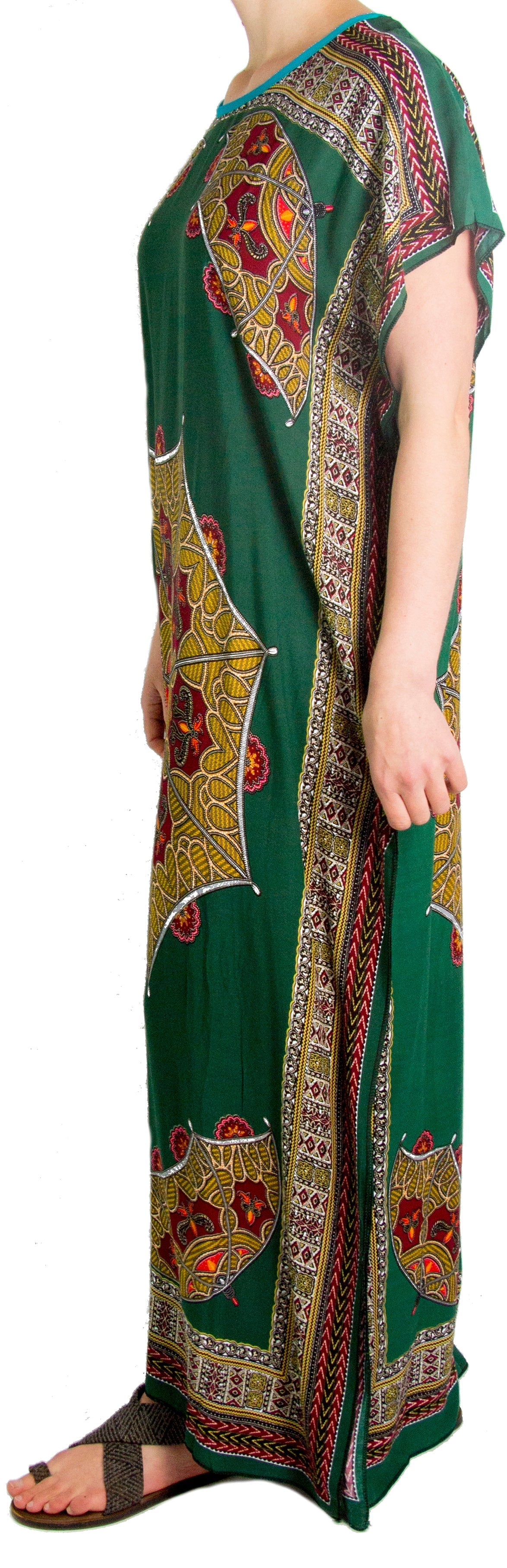 Vestido caftán Sakkas Aggy para mujer, estampado africano, estilo dashiki, maxi, bohemio, hippie y colorido