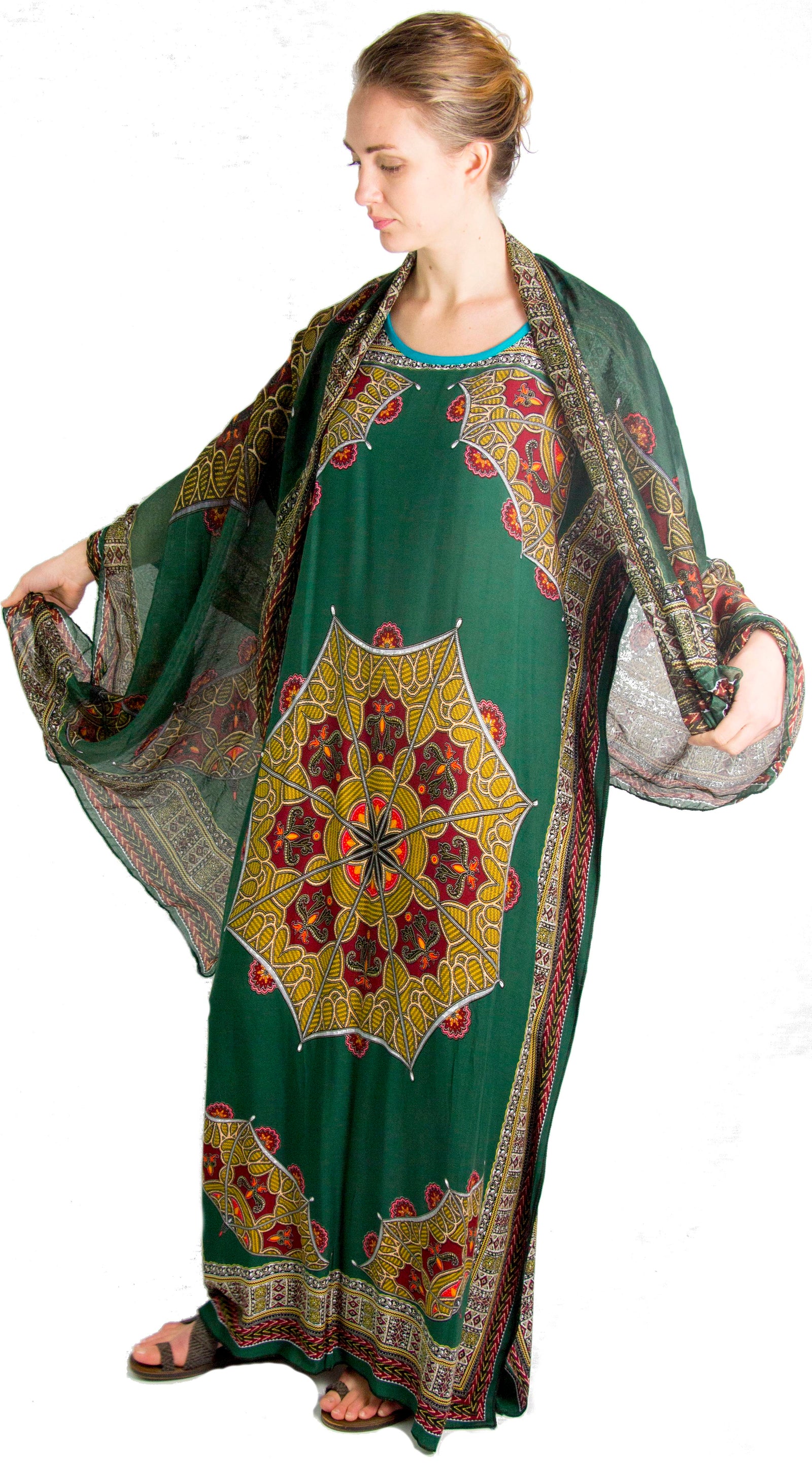 Vestido caftán Sakkas Aggy para mujer, estampado africano, estilo dashiki, maxi, bohemio, hippie y colorido