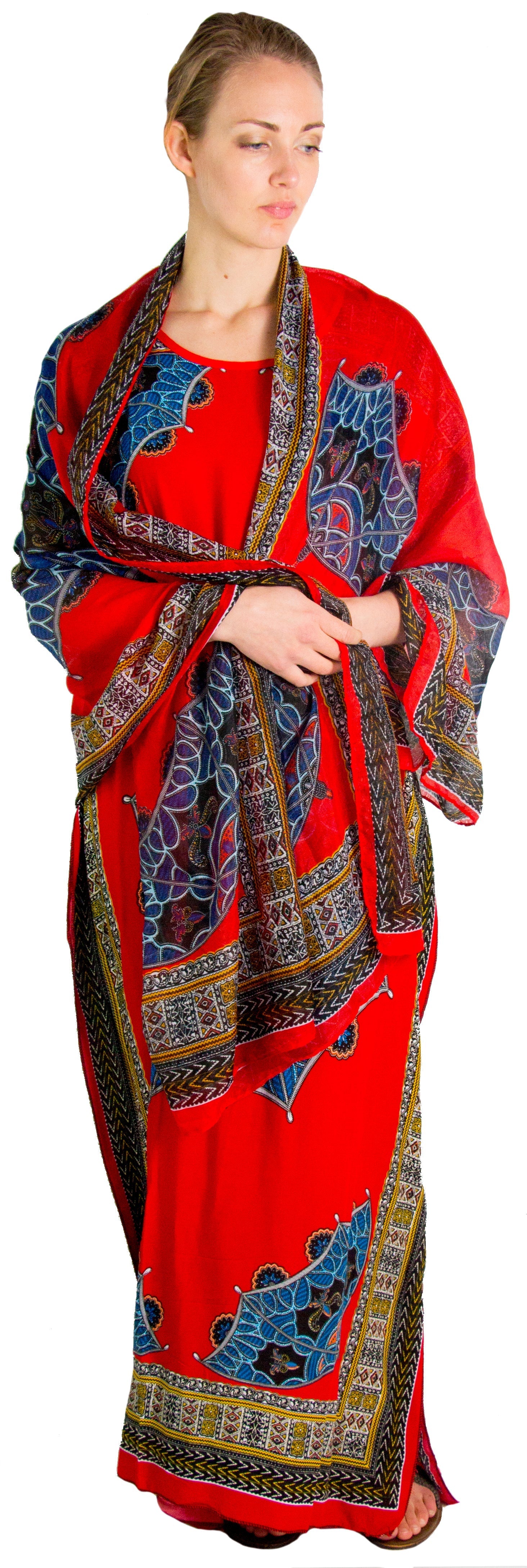 Vestido caftán Sakkas Aggy para mujer, estampado africano, estilo dashiki, maxi, bohemio, hippie y colorido
